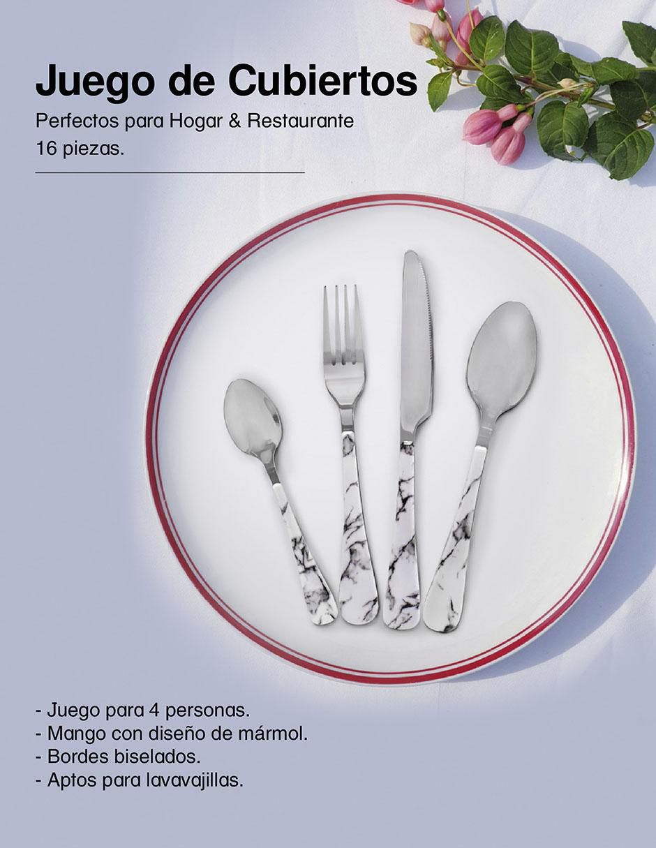 Set cubiertos de acero inoxidable 16 piezas