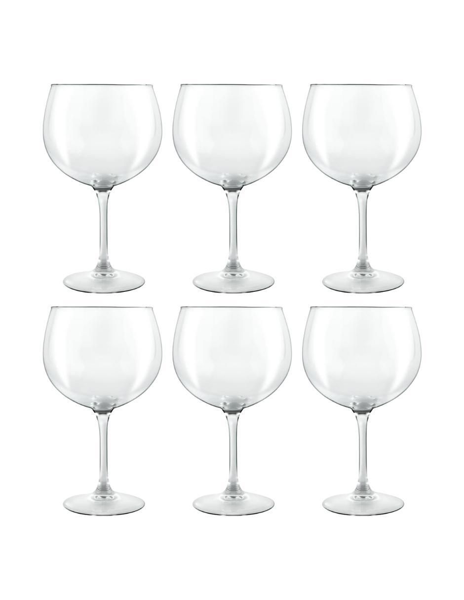 Set de copas para gin Juniper de vidrio 6 piezas