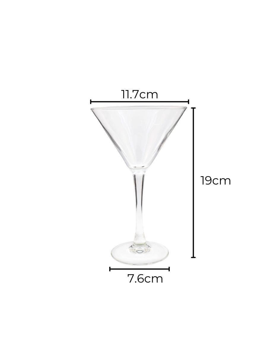 Set de copas para martini de vidrio 6 piezas