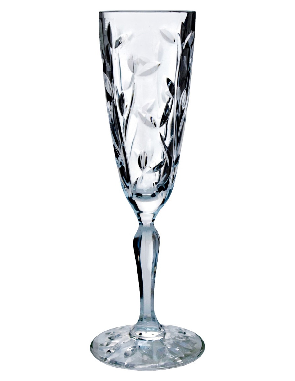 Set de copas para champán Rcr Laurus de cristal 6 piezas