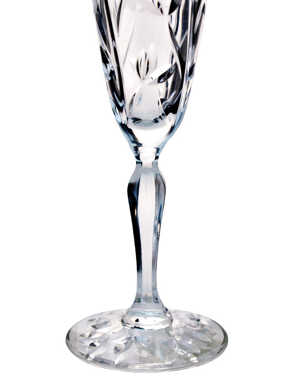 Set de copas para champán Rcr Laurus de cristal 6 piezas