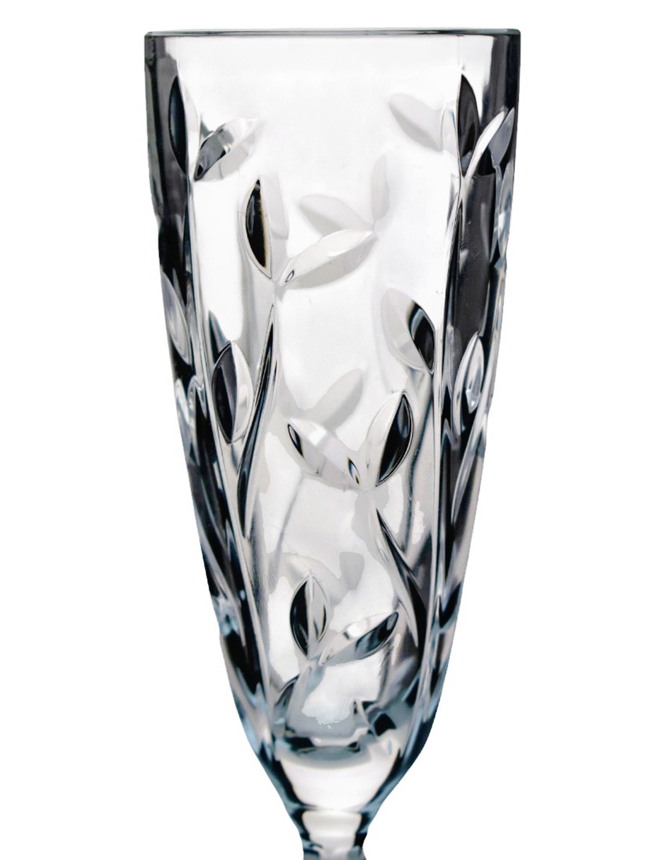 Set de copas para champán Rcr Laurus de cristal 6 piezas