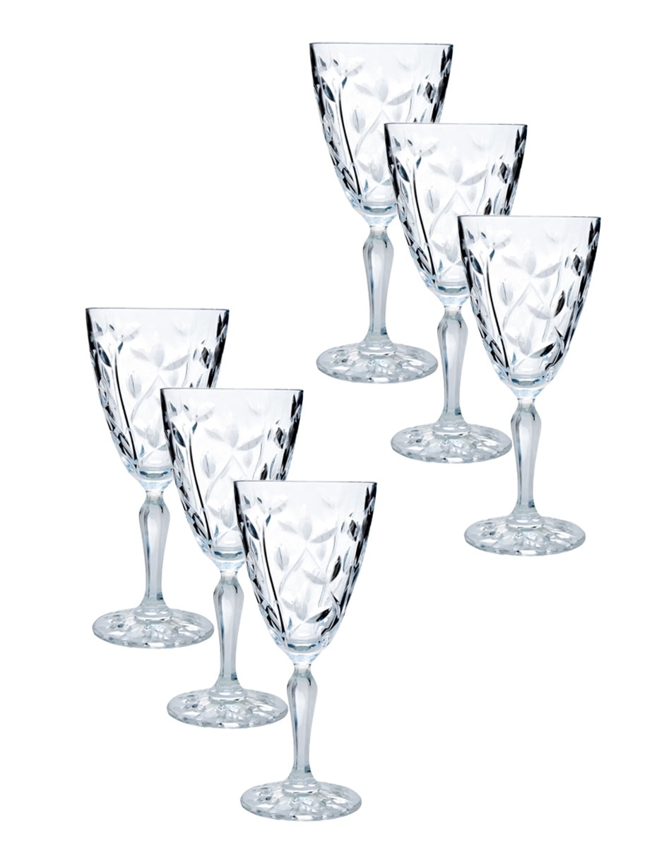 Set de copas para vino blanco Rcr Laurus de cristal 6 piezas