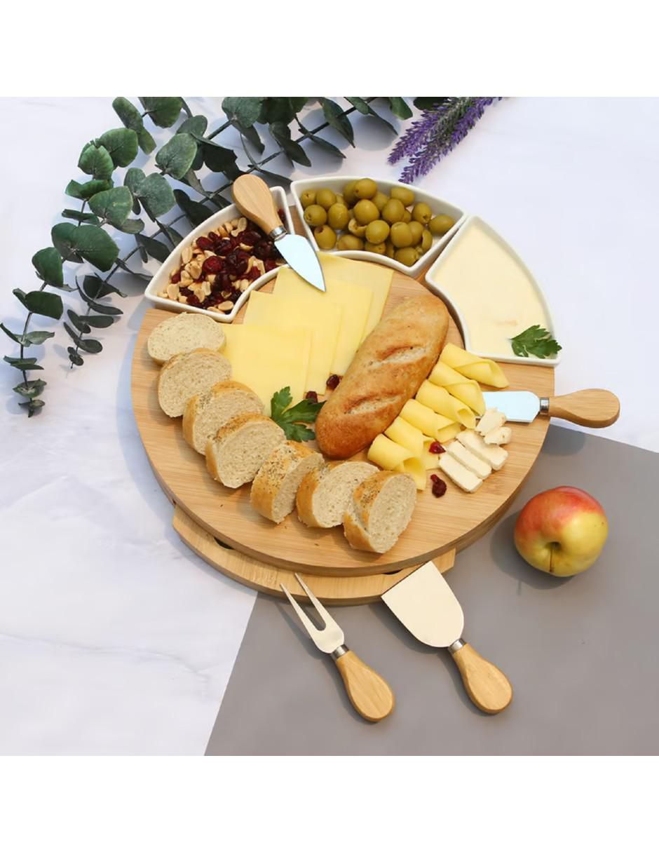 Set tabla para queso de bambú 3