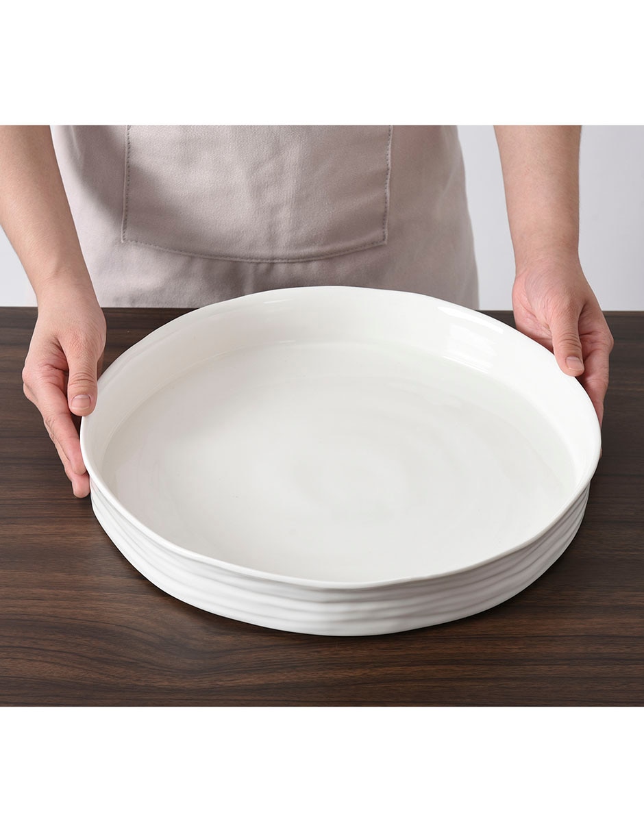 CHAROLA REDONDO LE BLAN, 34 CM, BLANCO 2