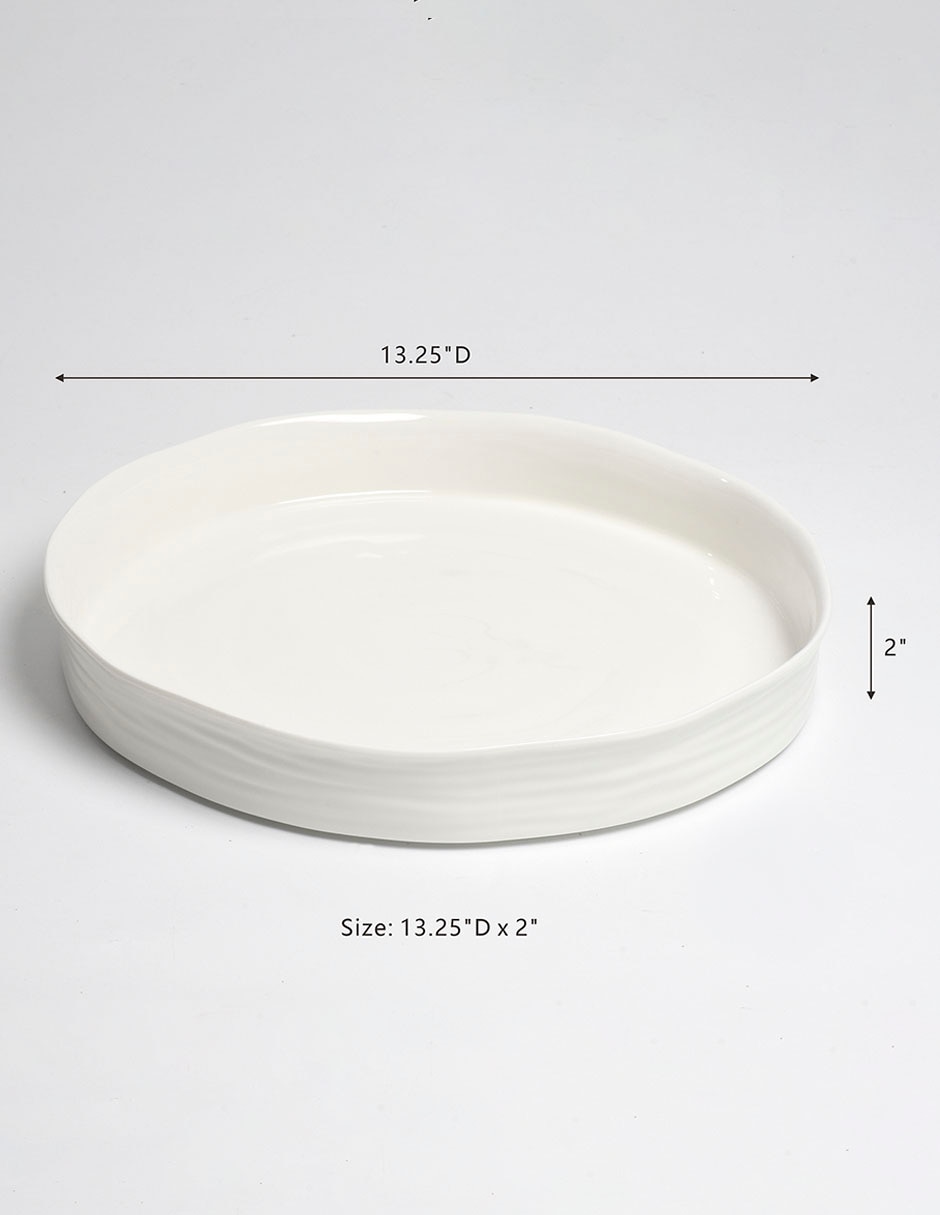 CHAROLA REDONDO LE BLAN, 34 CM, BLANCO 6