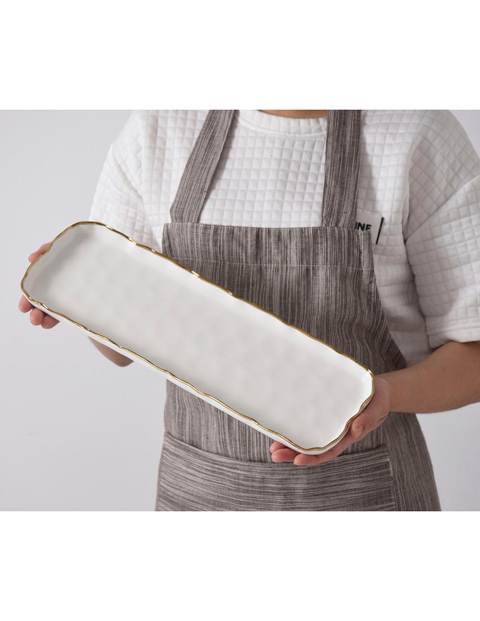 CHAROLA RECTANGULA, 37 X 12 CM, BLANCO 2
