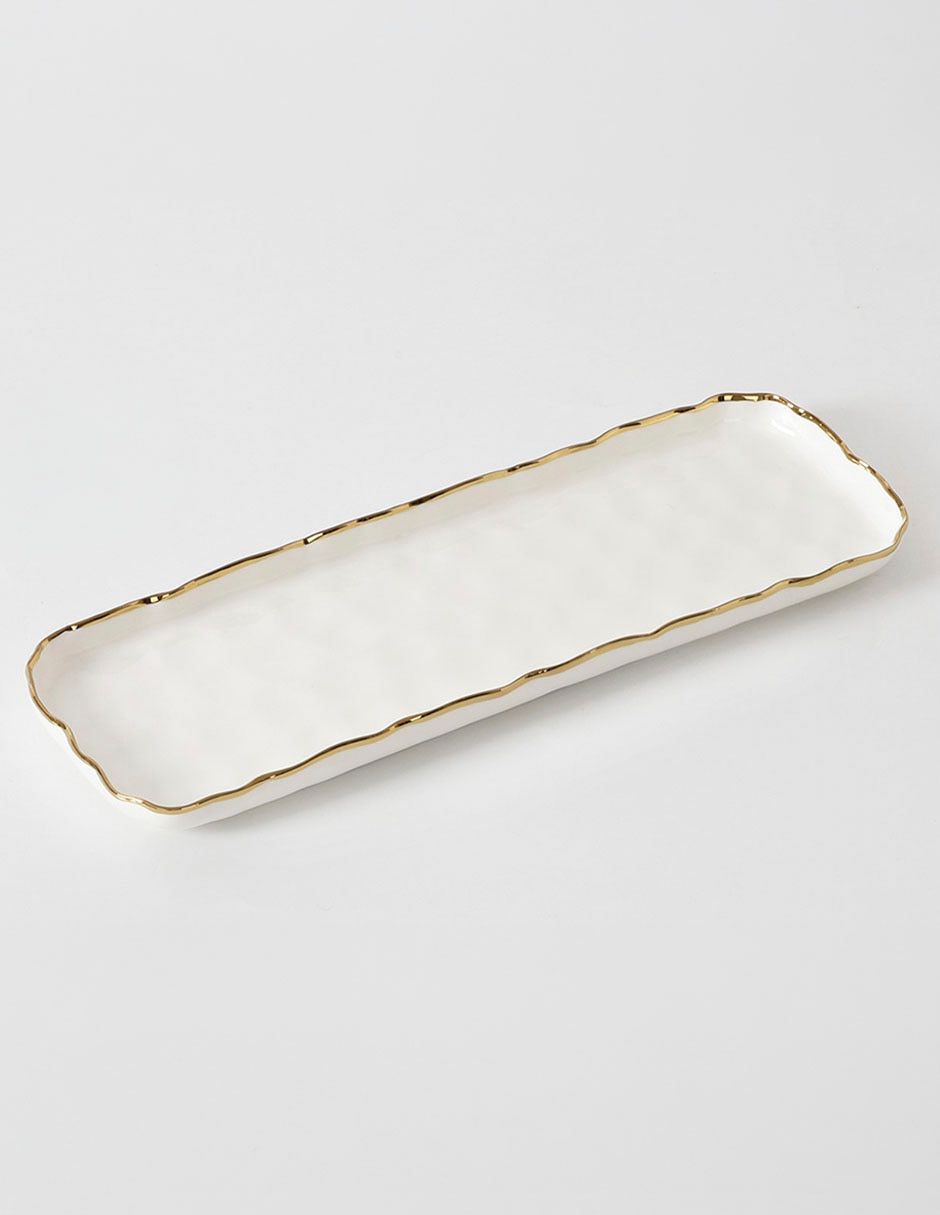 CHAROLA RECTANGULA, 37 X 12 CM, BLANCO 6
