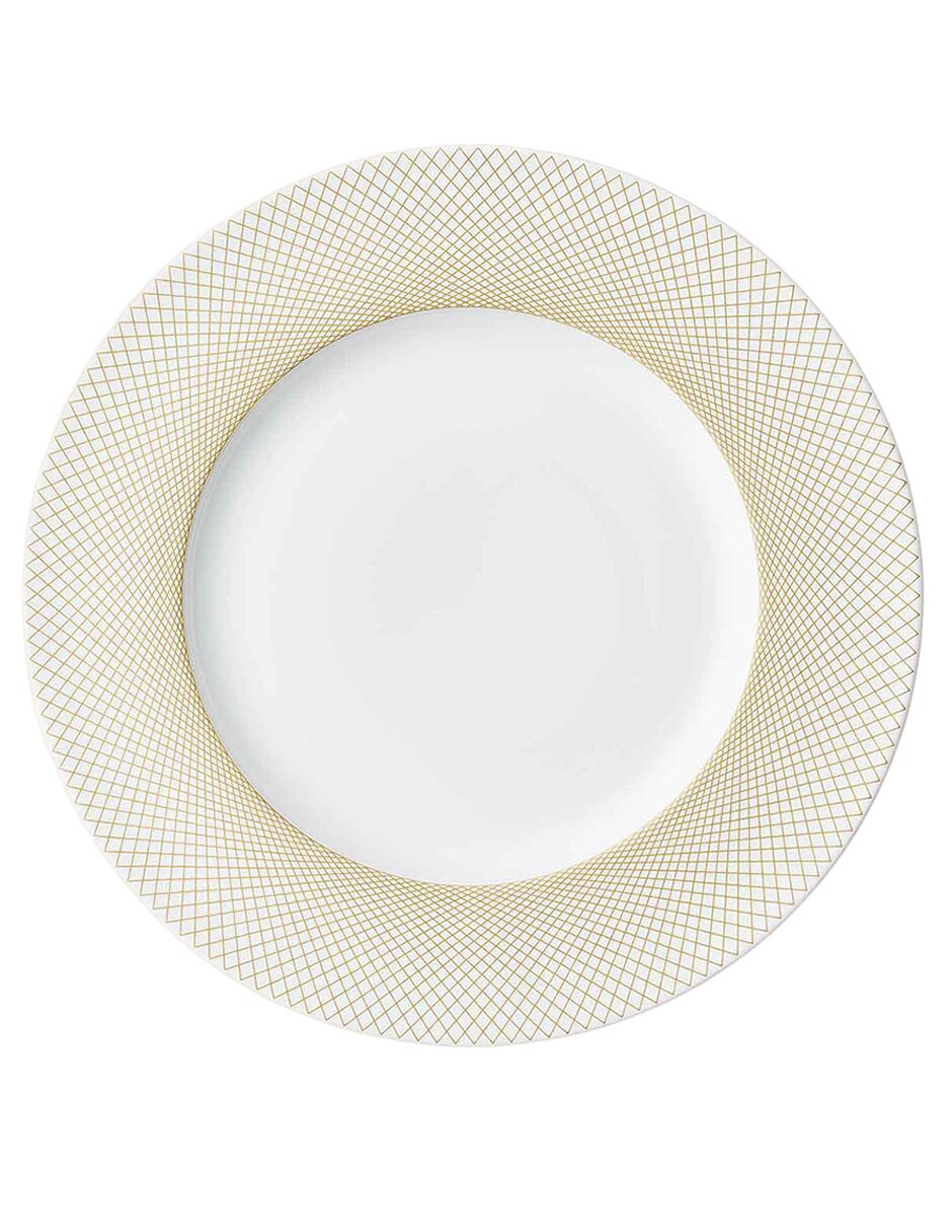 Plato base classique dore de porcelana 2