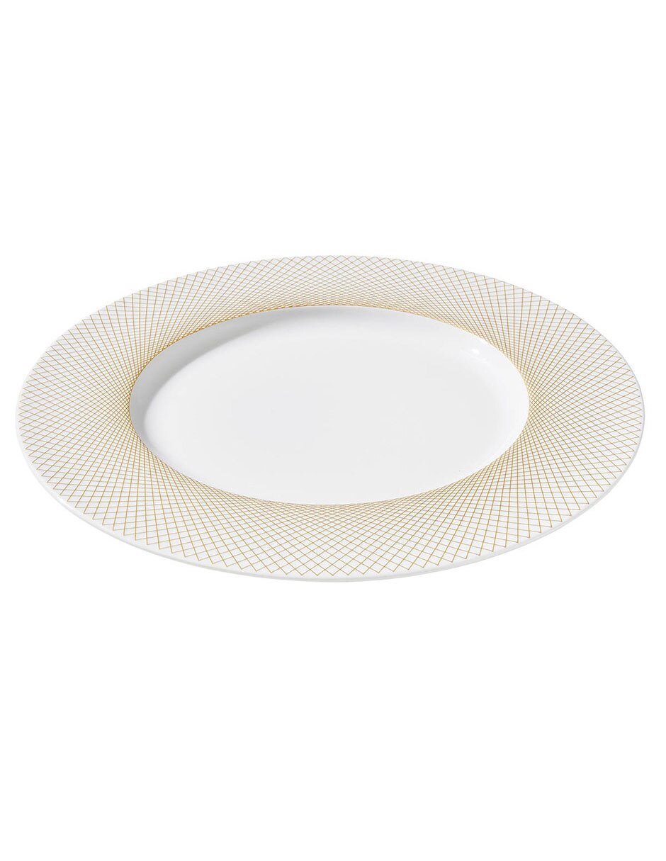 Plato base classique dore de porcelana