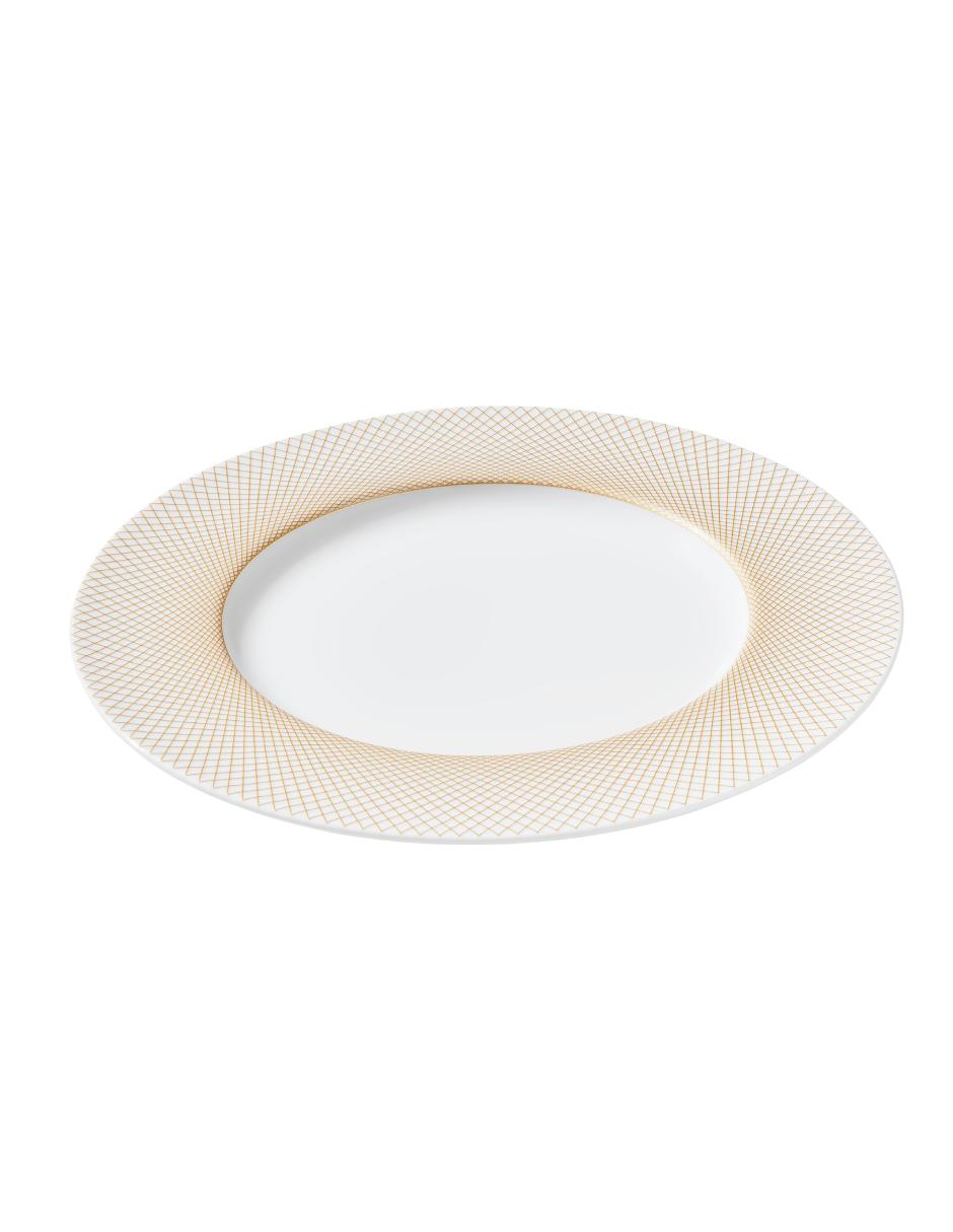 Plato trinche graphique classique dore de porcelana 2