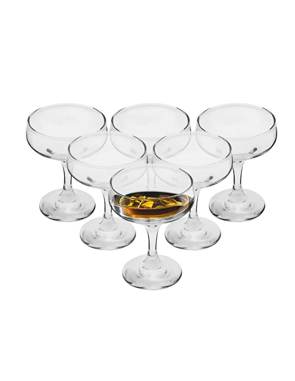 Set de copas para champán de cristal 6 piezas