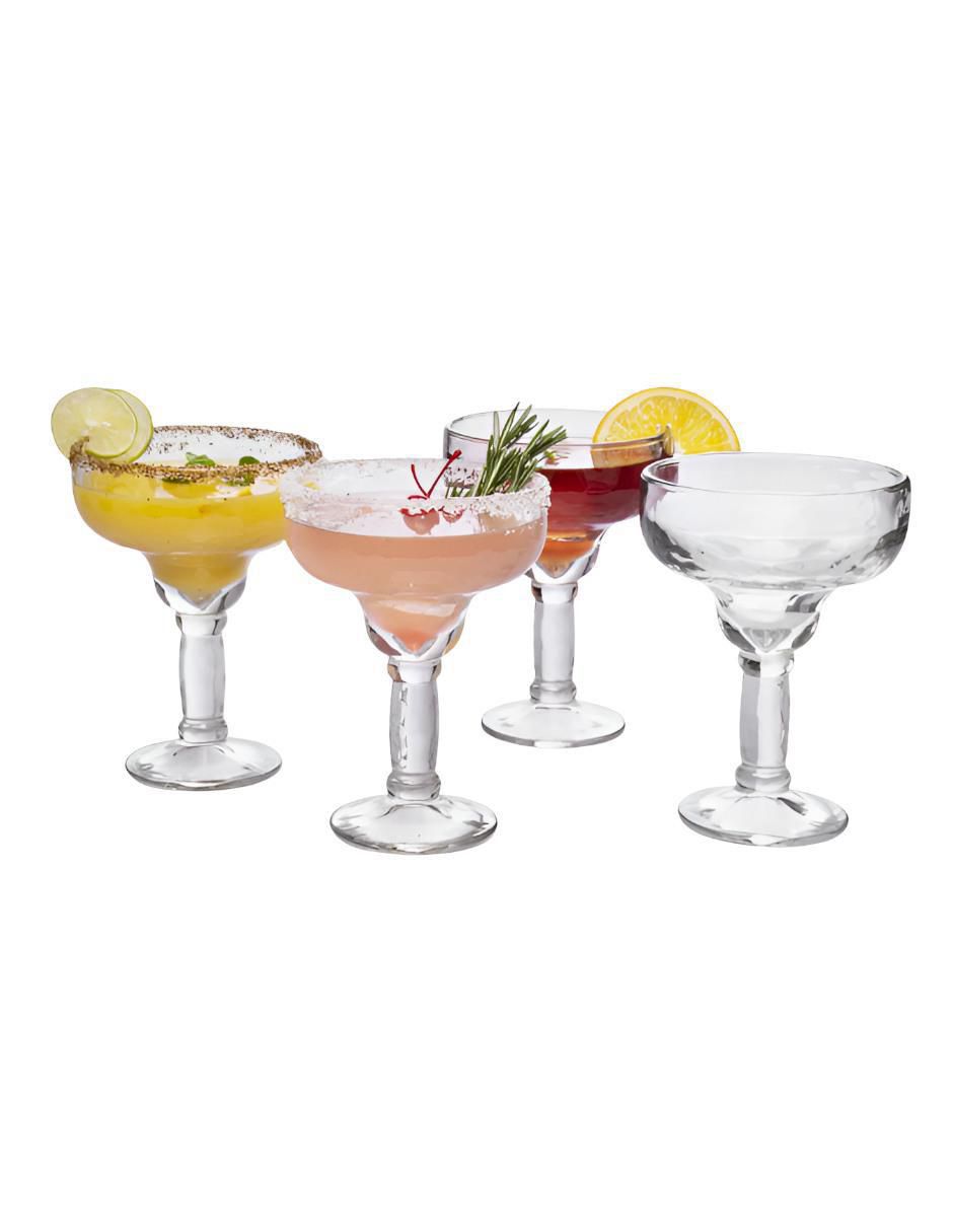 Set de copas para margarita de vidrio 4 piezas