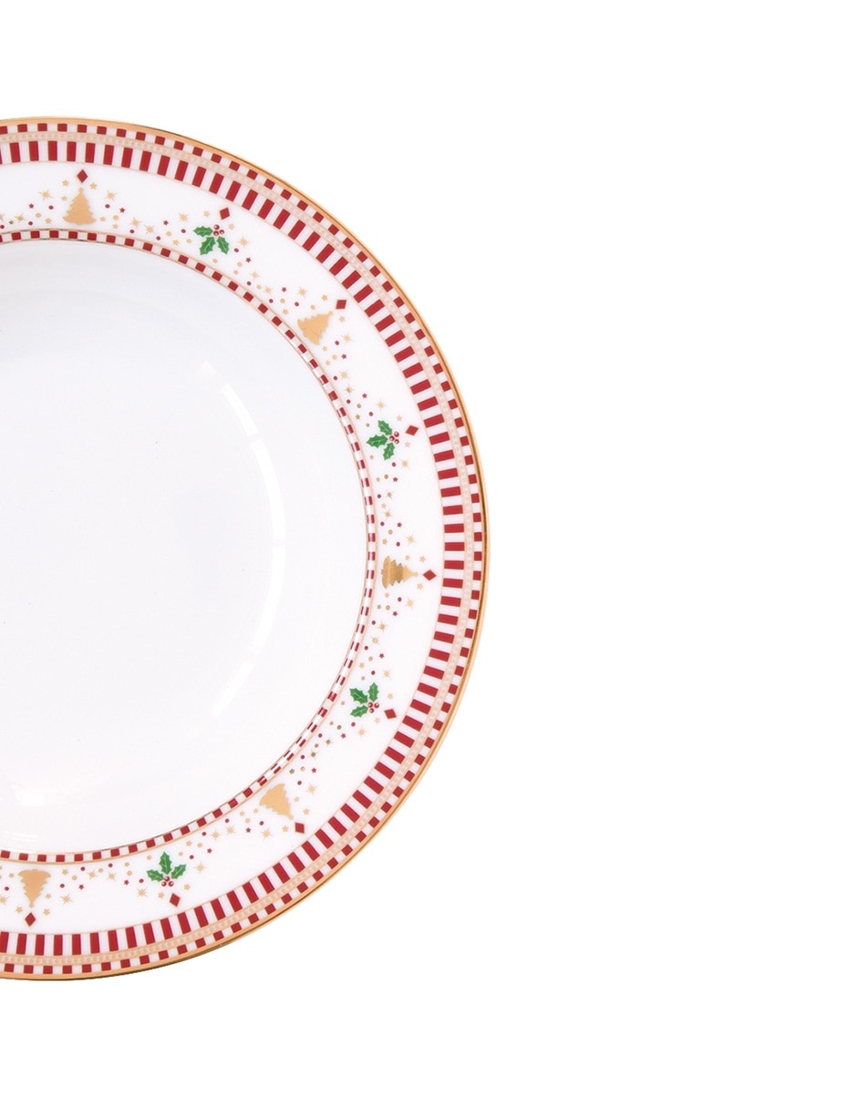 Plato sopa navideño de cerámica Plato sopa navideño de cerámica