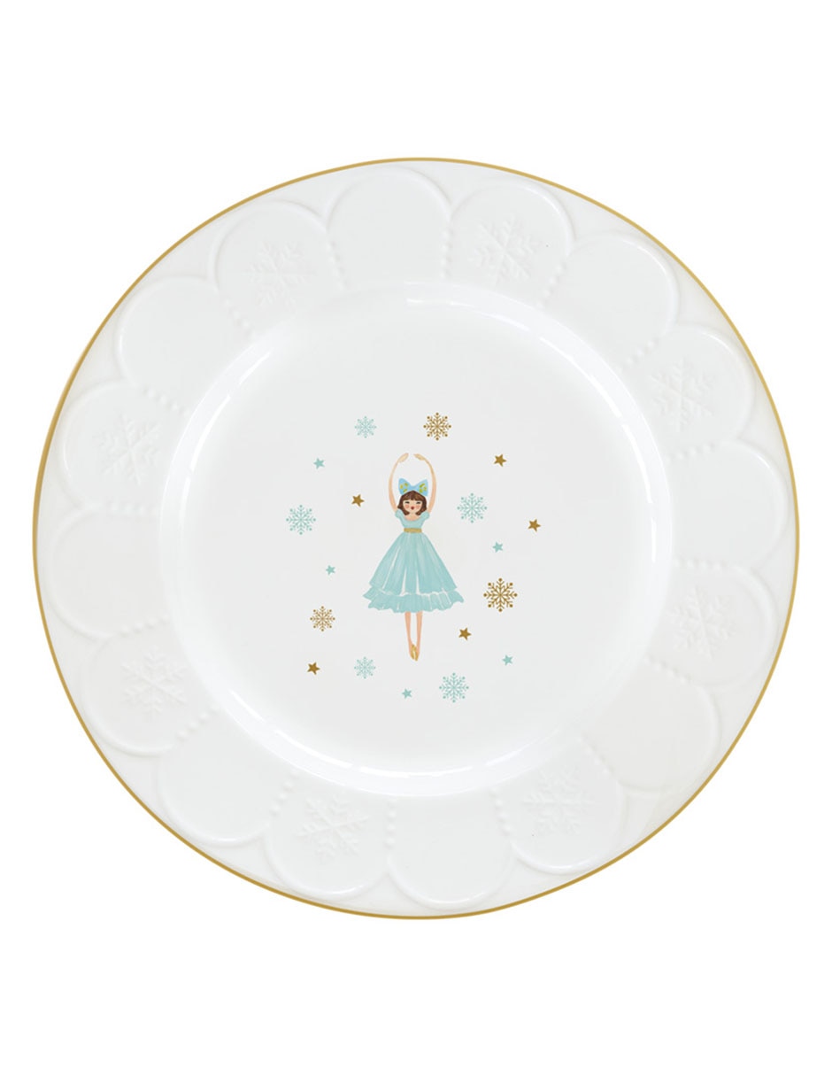 Set de platos Golden Snow de porcelana 4 piezas 2