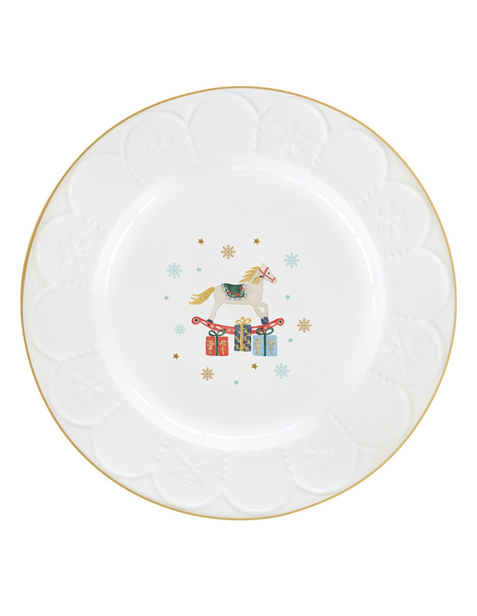 Set de platos Golden Snow de porcelana 4 piezas 4