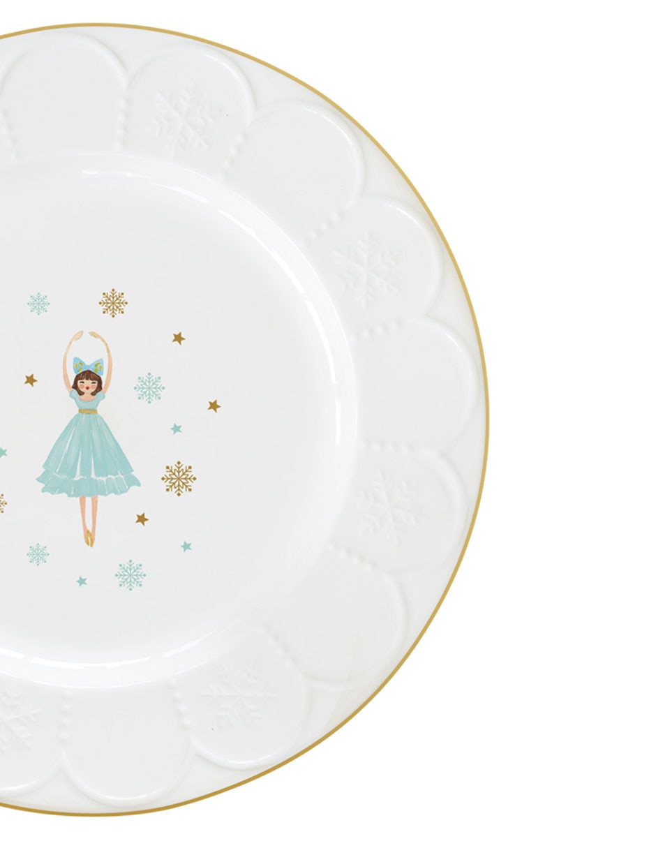 Set de platos Golden Snow de porcelana 4 piezas 6