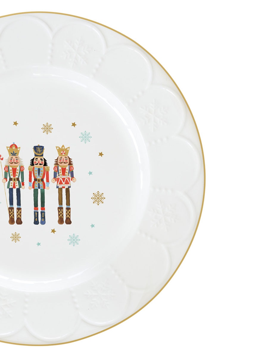 Set de platos Golden Snow de porcelana 4 piezas 7