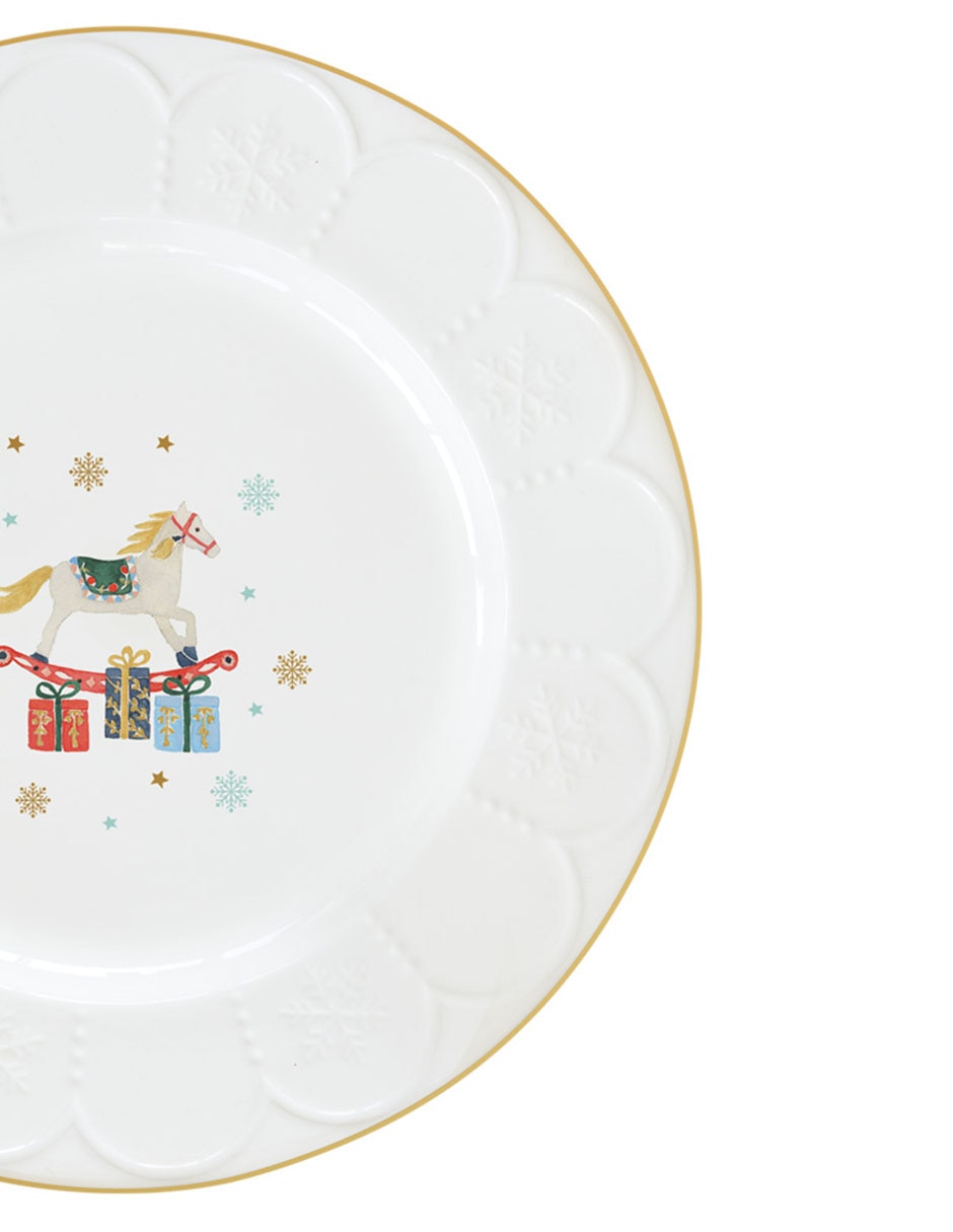 Set de platos Golden Snow de porcelana 4 piezas 8