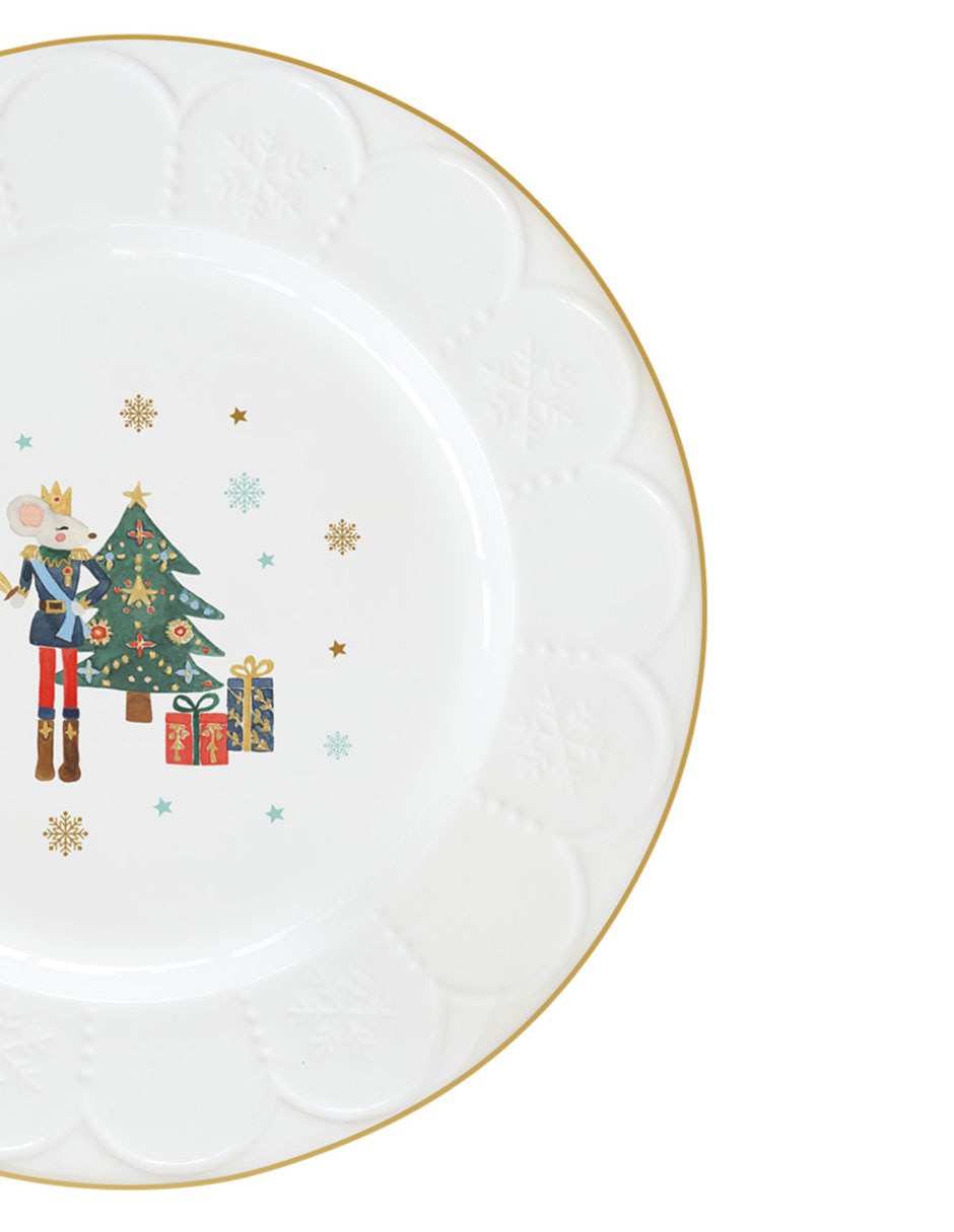 Set de platos Golden Snow de porcelana 4 piezas 9