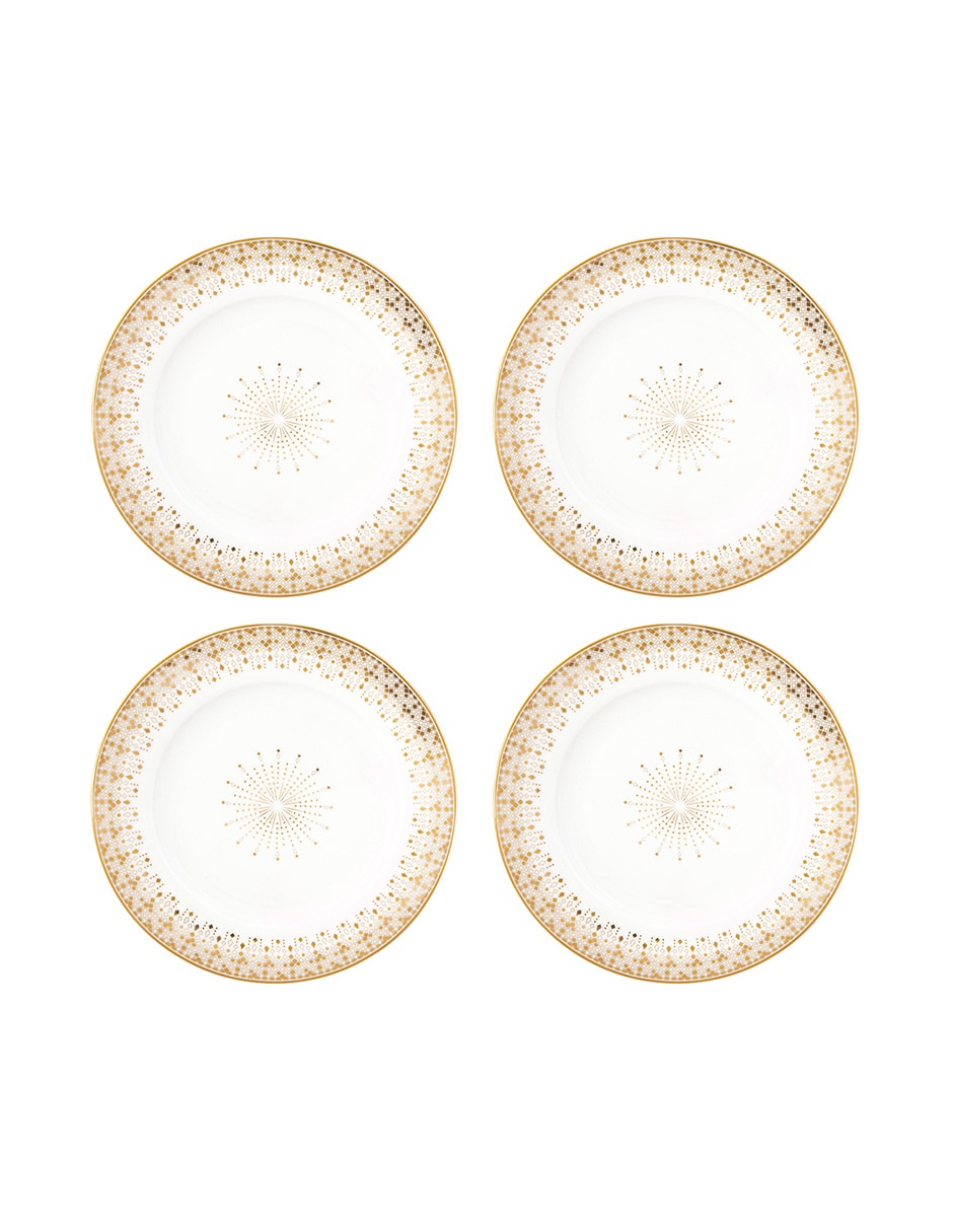 Set de plato para postre de porcelana 4 piezas 1