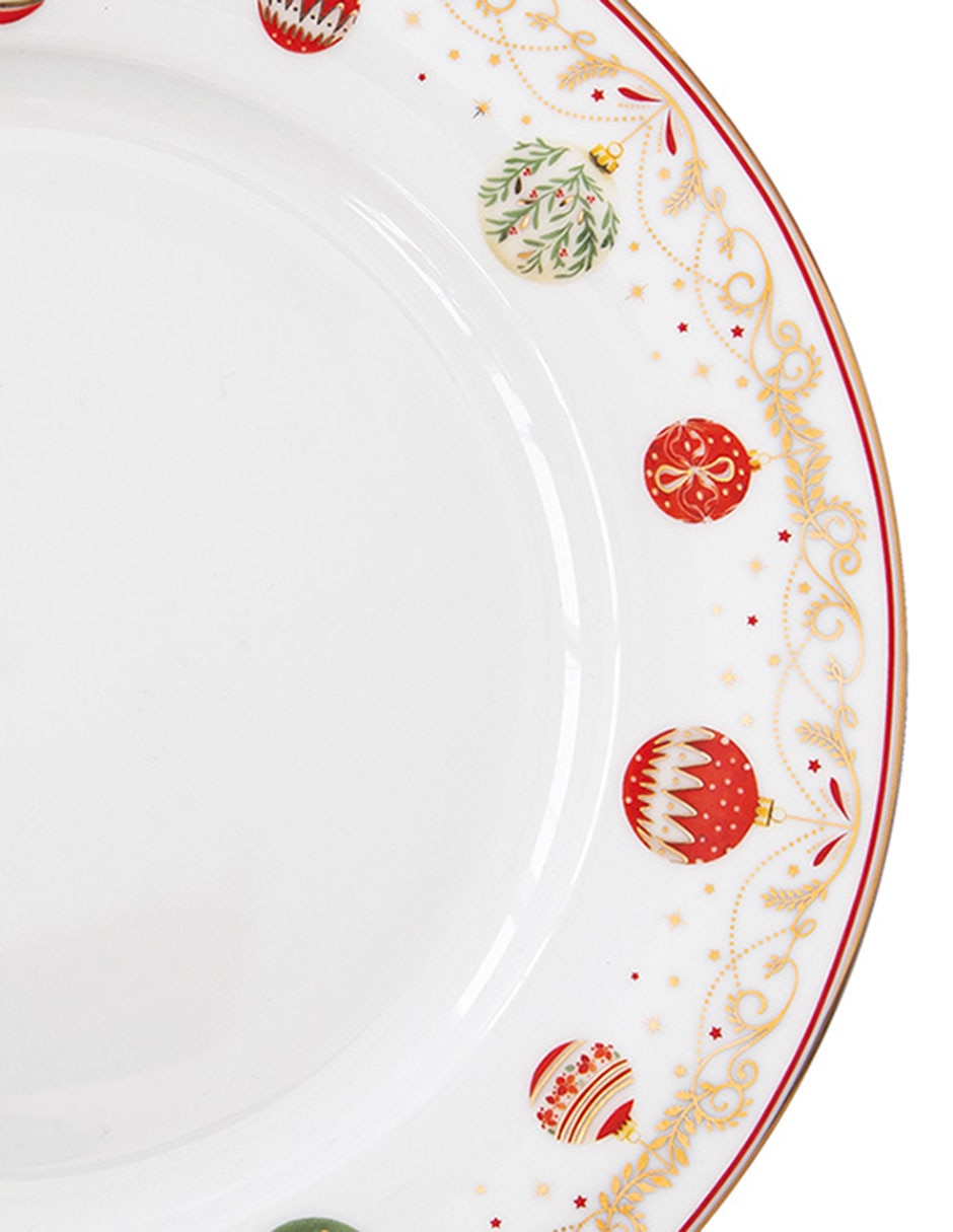 Vajilla cerrada Christmas Eve de porcelana para 4 personas 6
