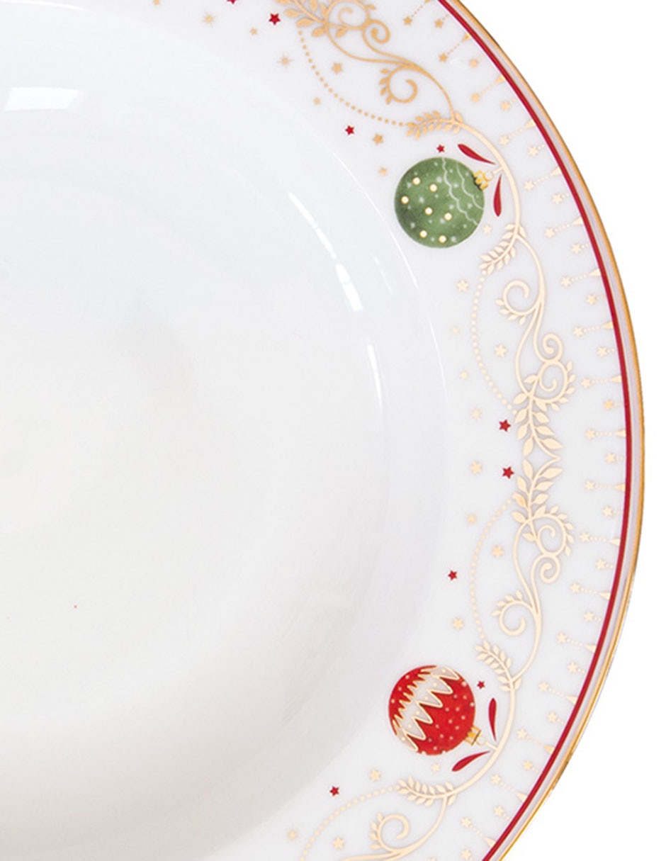 Vajilla cerrada Christmas Eve de porcelana para 4 personas 7