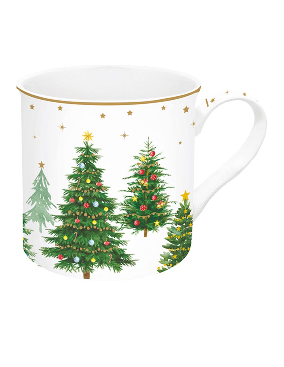 Vajilla cerrada Festive Trees de porcelana para 4 personas