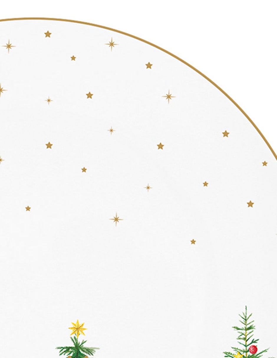 Vajilla cerrada Festive Trees de porcelana para 4 personas 6