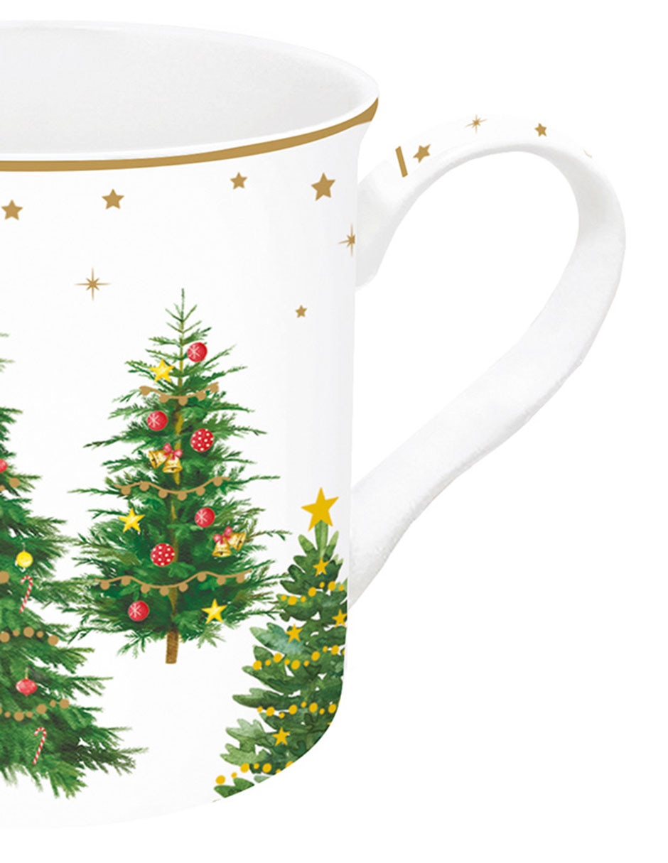 Vajilla cerrada Festive Trees de porcelana para 4 personas 9