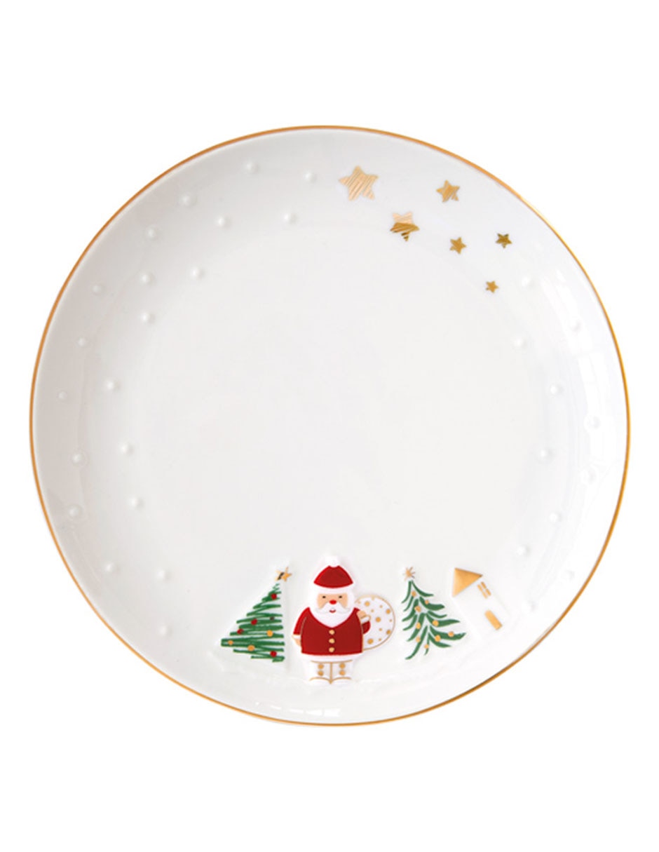Set plato para postre Let It Snow de porcelana 2 piezas 2