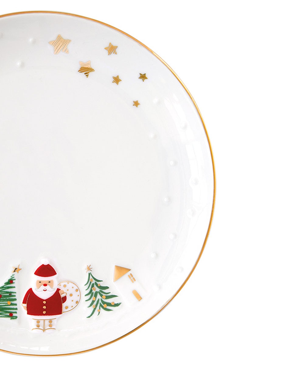 Set plato para postre Let It Snow de porcelana 2 piezas Set plato para postre Let It Snow de porcelana 2 piezas