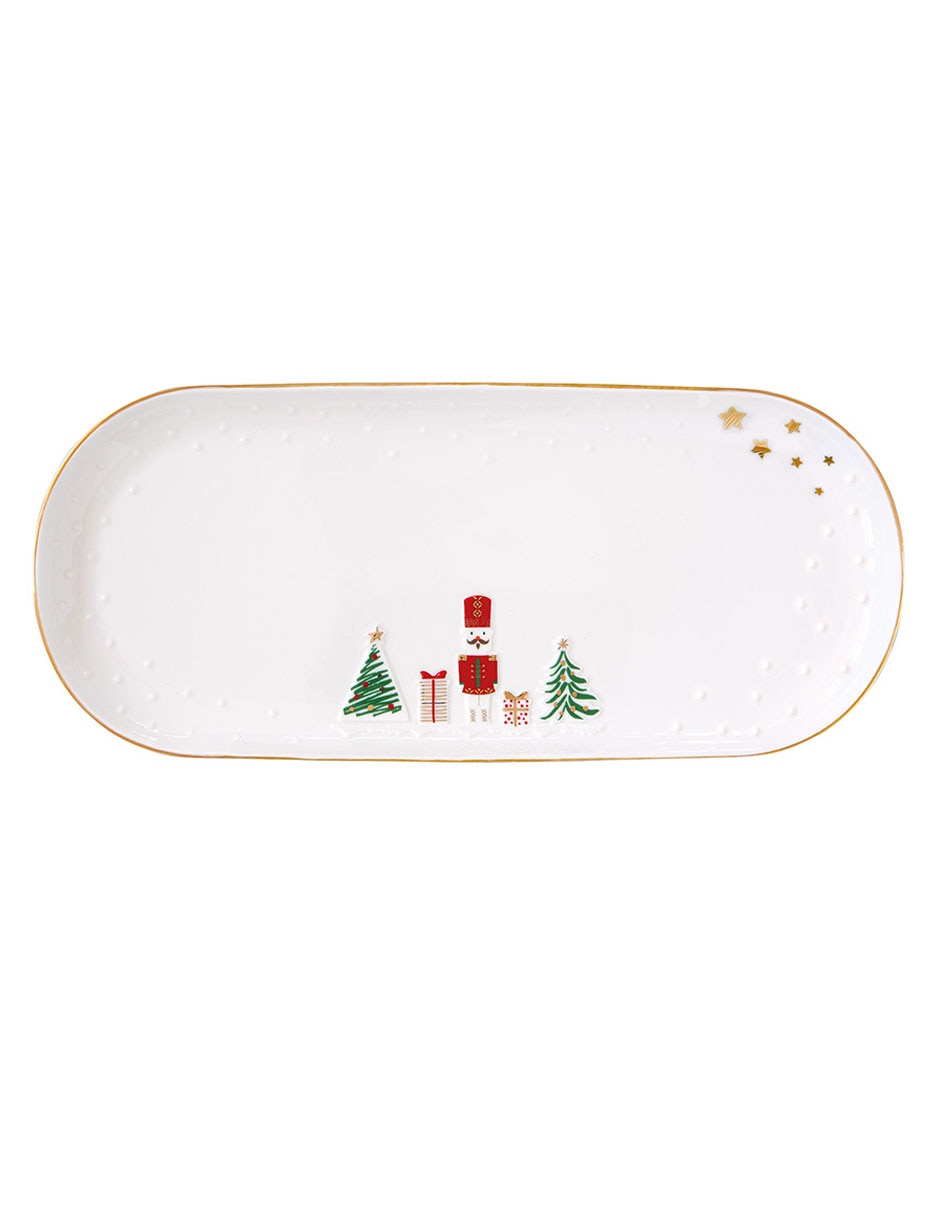 Platón a de servicio let it snow de porcelana 1