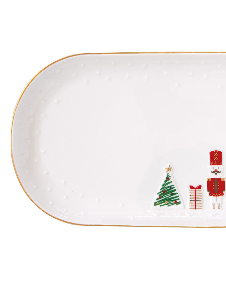 Platón a de servicio let it snow de porcelana