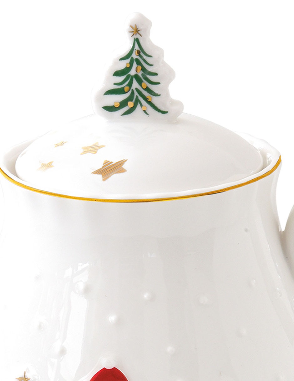 Tetera navideña de porcelana Tetera navideña de porcelana