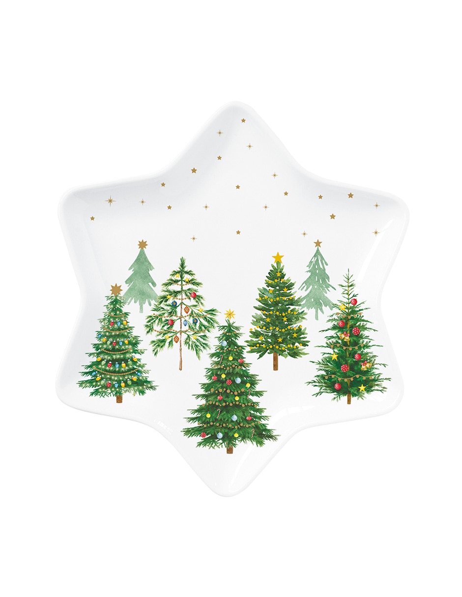 Platón Festive Trees de porcelana 1