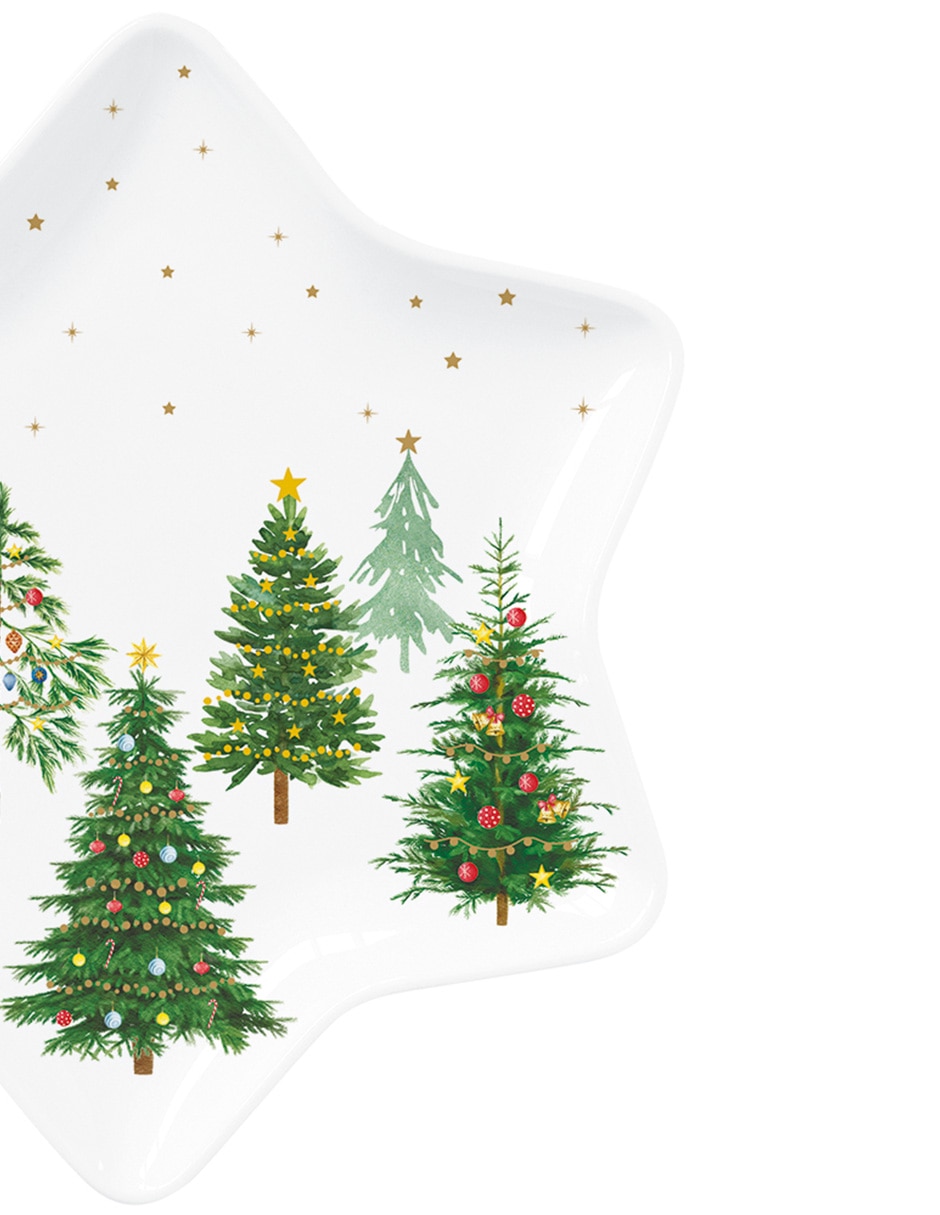 Platón Festive Trees de porcelana 2