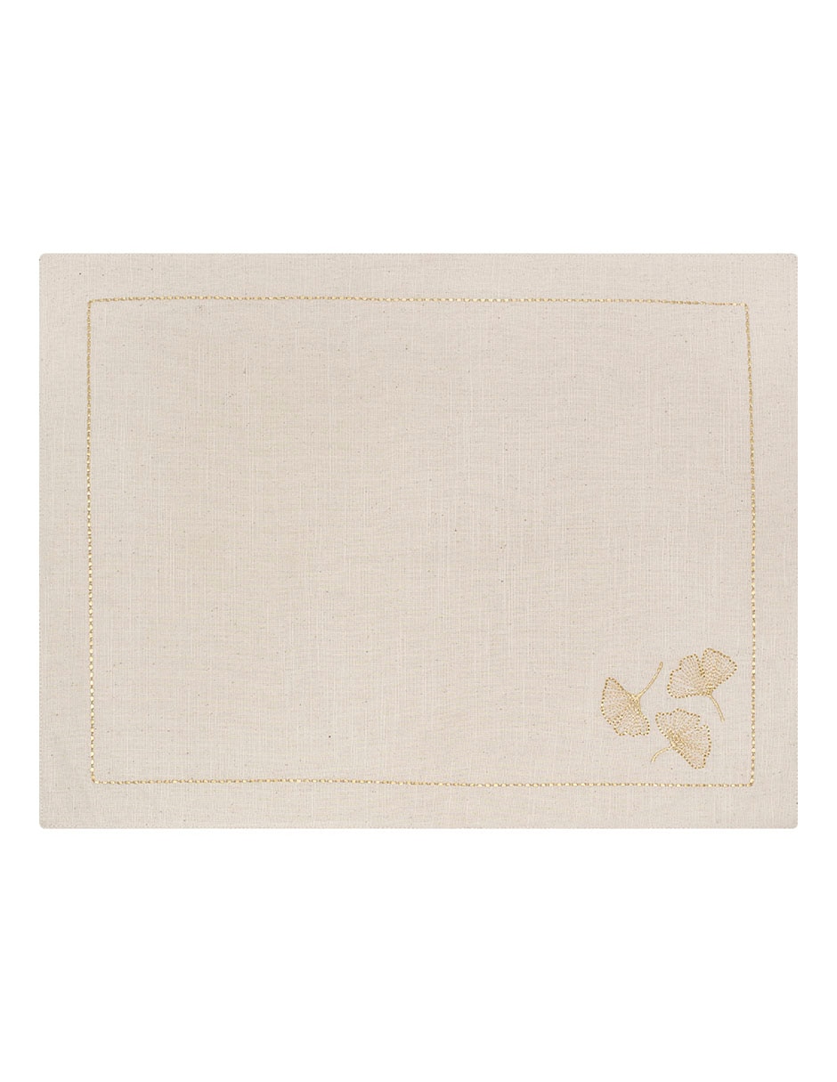 Set mantel rectangular de lino y algodón lottus 4