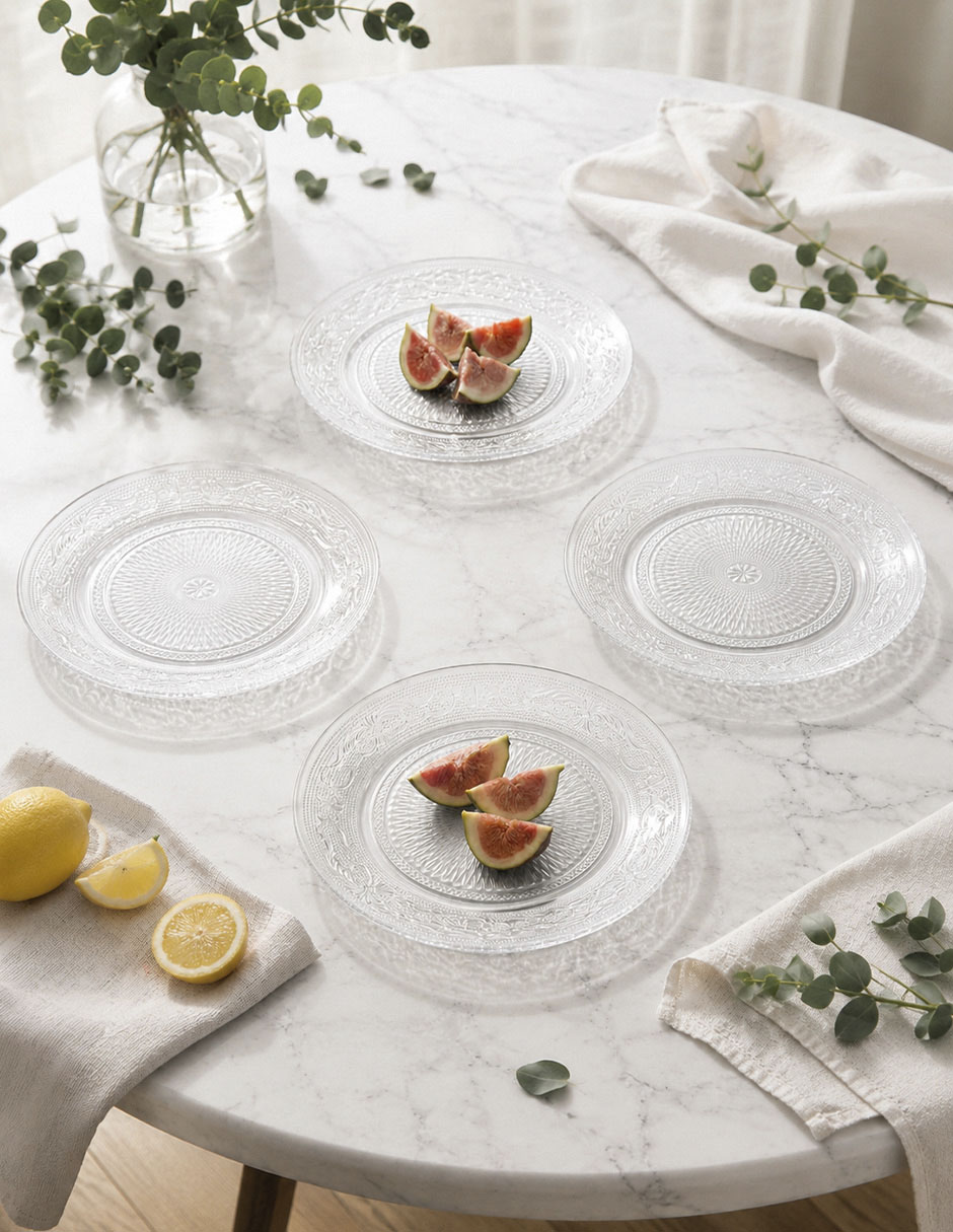 SET PLATO P/POSTRE CLARI, TRANSPARENTE 6