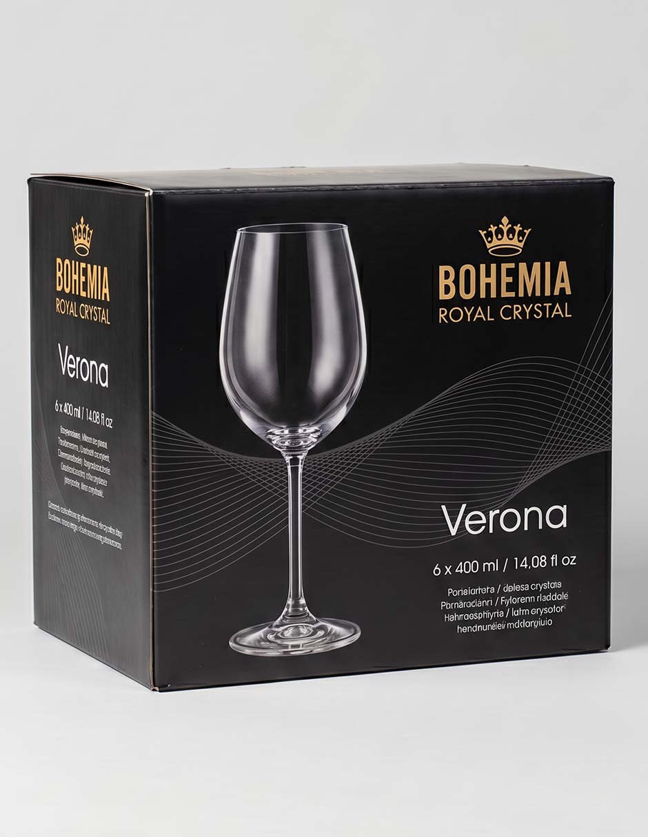 Set de copas para vino de vidrio 6 piezas 4