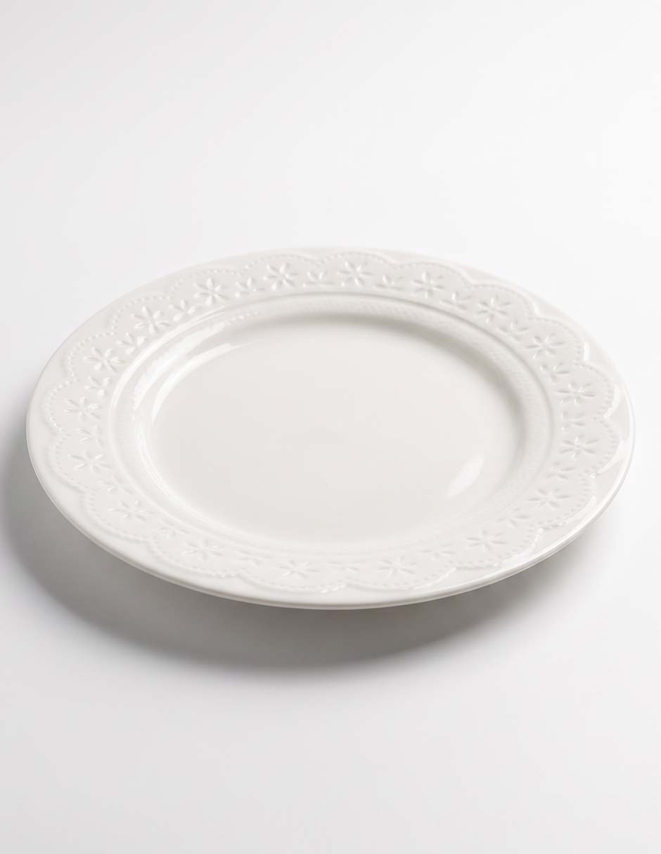 Plato trinche Lacy de porcelana Plato trinche Lacy de porcelana
