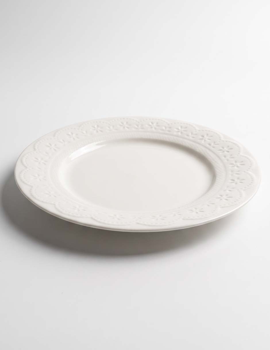 Plato trinche Lacy de porcelana Plato trinche Lacy de porcelana