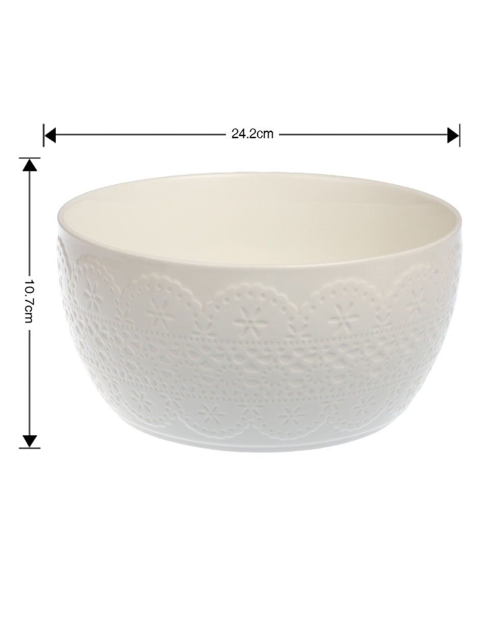 Ensaladera Lacy de porcelana 5