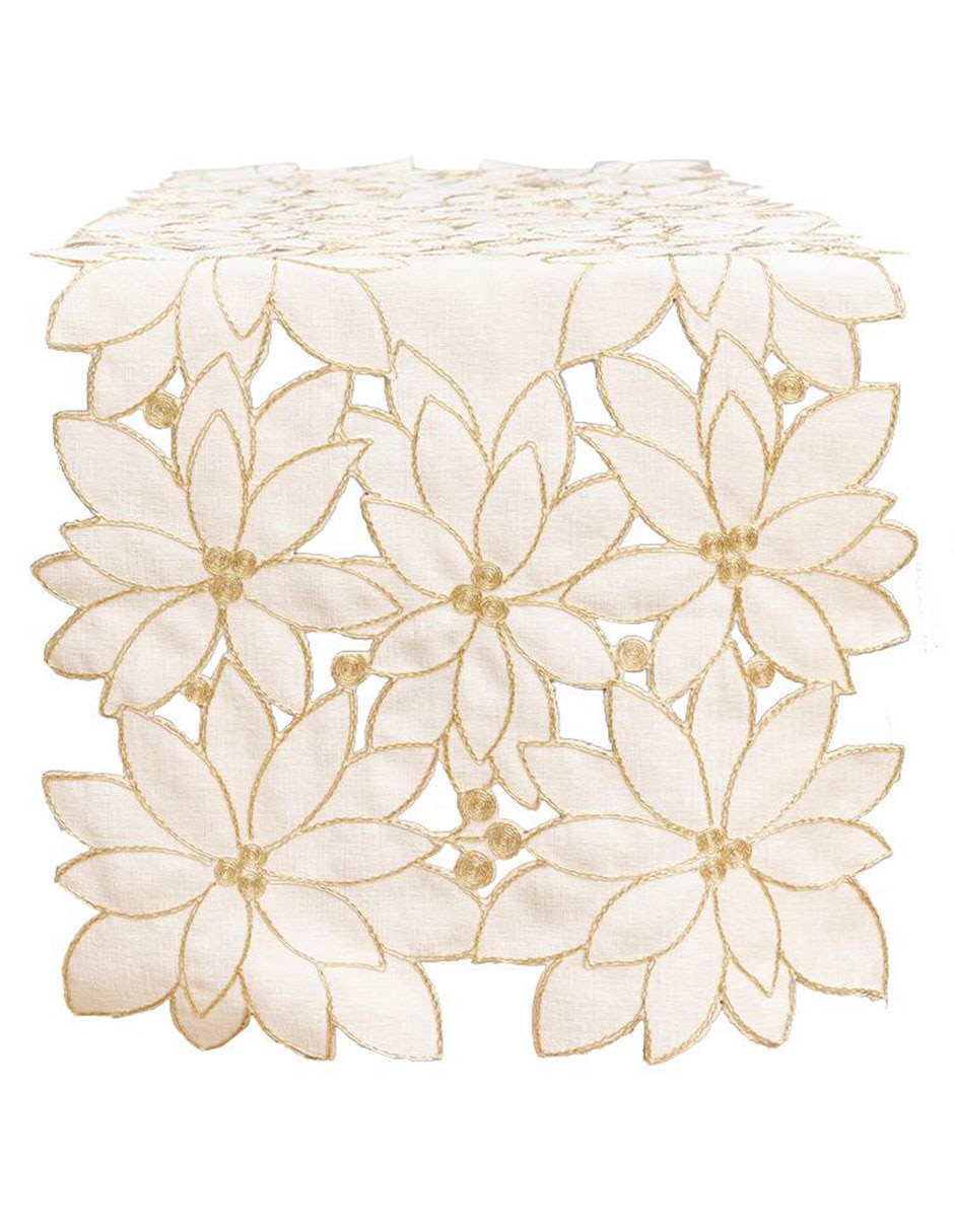 Camino de mesa rectangular Poinsettia 1