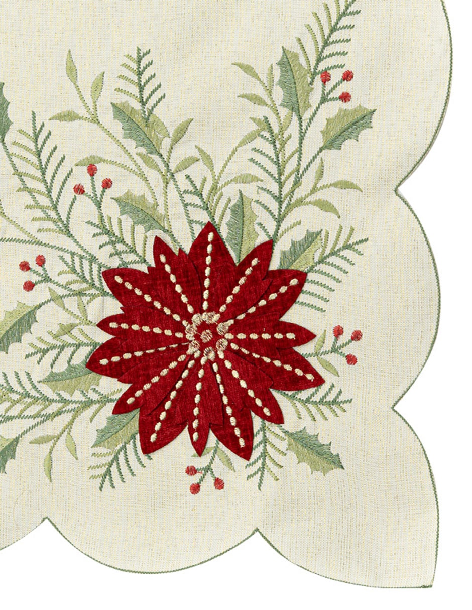 Mantel rectangular Nochebuena clásica 3