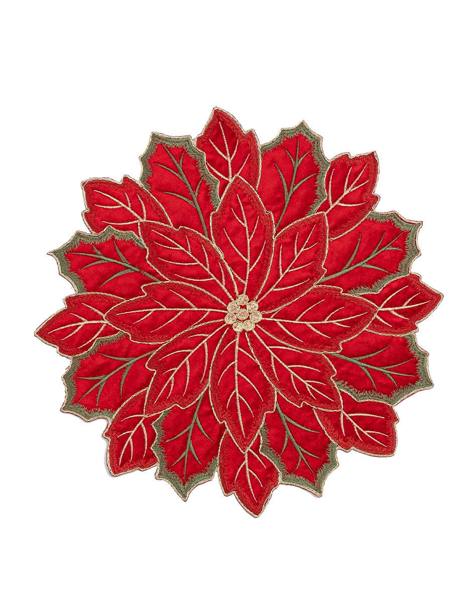 Carpeta redonda Nochebuena roja Carpeta redonda Nochebuena roja