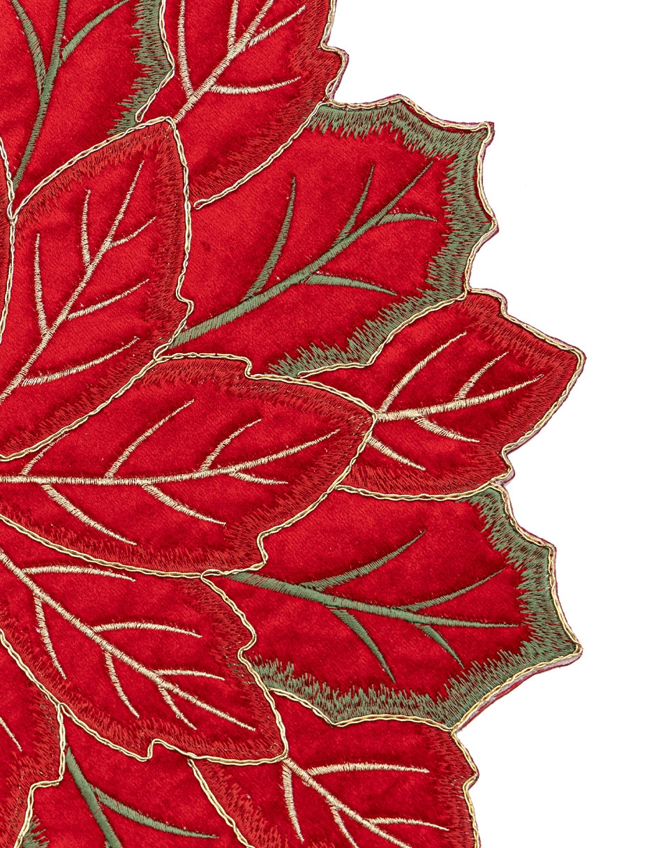 Carpeta redonda Nochebuena roja 3