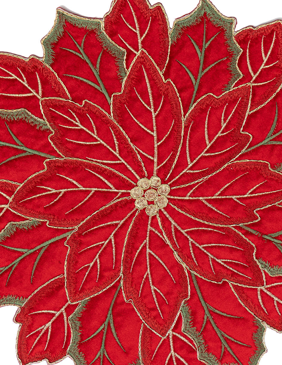 Carpeta redonda Nochebuena roja 2