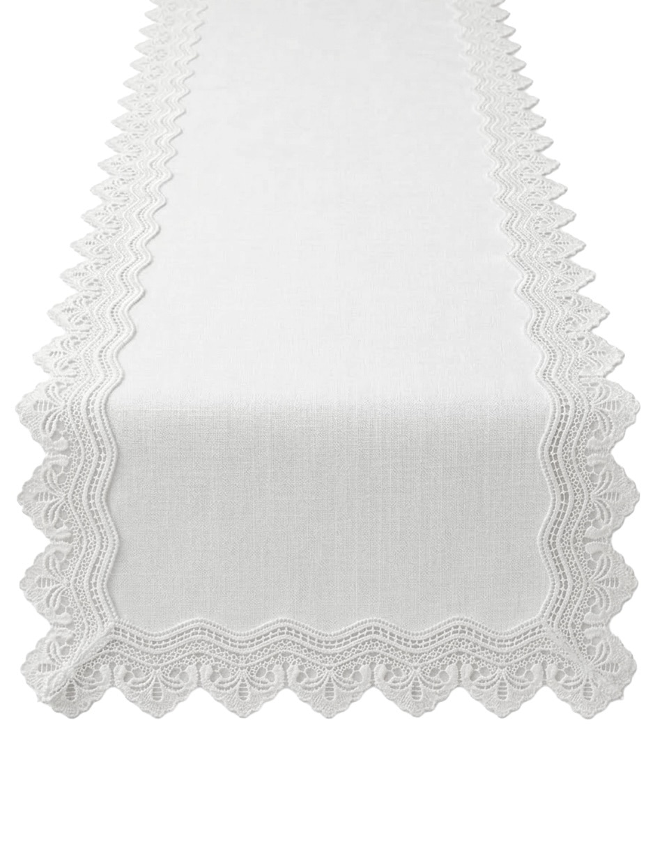 Camino mesa rectangular de lino y algodón