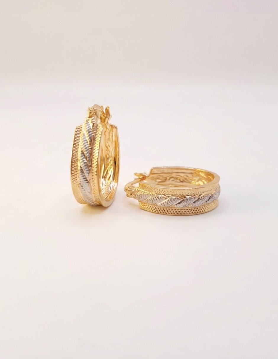 Arracadas de gota de oro laminado 18 k